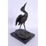 European School (20th Century) Bronze, Stork. 25 cm x 14 cm.