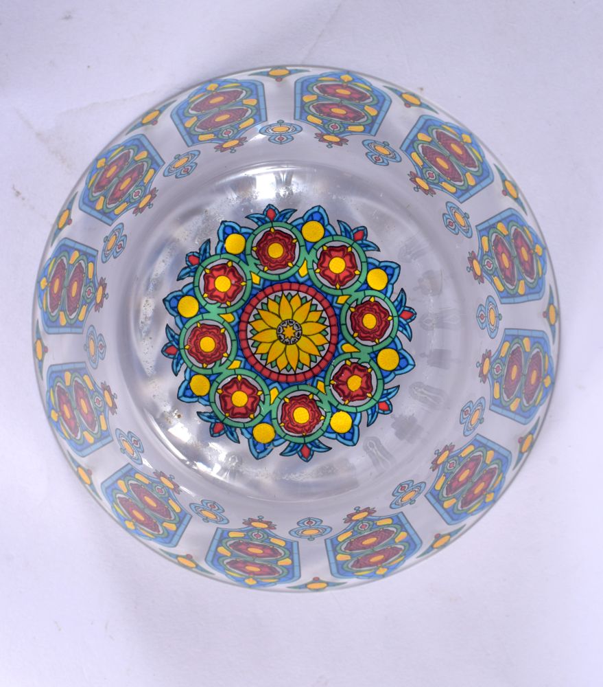 A FINE EARLY 20TH CENTURY EUROPEAN GLASS BOWL decorated all over with floral roundels. 12.5 cm diame - Image 4 of 4