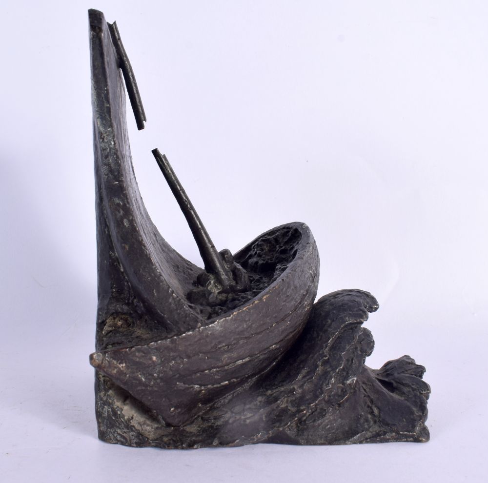 British School (20th Century) Bronze, Dimchurch Flit, Sail boat. 14 cm x 16 cm. - Image 2 of 5