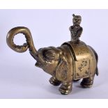 AN 18TH CENTURY JAPANESE EDO PERIOD BRONZE CENSER AND COVER formed as an elephant. 11 cm x 11 cm.