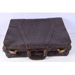 A large vintage leather case 50 x 58 cm