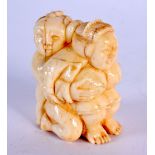 A JAPANESE EROTIC BONE NETSUKE. 4 cm x 3.5 cm.