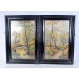 A pair of framed prints of woodland scenes by Ernest Walbourn 54 x 34 cm (2)