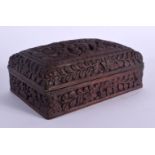 A LATE 19TH CENTURY CHINESE CARVED CINNABAR LACQUER BOX AND COVER Qing. 14 cm x 10 cm.