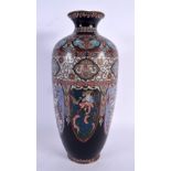 A LARGE LATE 19TH CENTURY JAPANESE MEIJI PERIOD CLOISONNE ENAMEL VASE decorated with foliage and bir