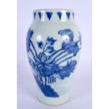 A CHINESE BLUE AND WHITE PORCELAIN JARLET probably 19th century, painted in the Transitional style.