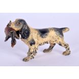 A COLD PAINTED BRONZE GAME HOUND. 8 cm x 5 cm.