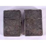 TWO VINTAGE SILVER LIGHTERS. 95 grams overall. 5.5 cm x 3.75 cm. (2)