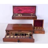 An antique set of boxed scales, weights and a boxed Loftus Saccharometer.