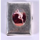 A SILVER EROTIC CIGARETTE CASE. Birmingham 1910. 60 grams. 8 cm x 6 cm.