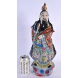 A LARGE EARLY 20TH CENTURY CHINESE PORCELAIN FIGURE OF AN IMMORTAL Late Qing/Republic. 42 cm x 12 cm