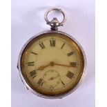 AN ANTIQUE SILVER POCKET WATCH. 104 grams. 5.25 cm wide.