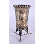 AN ANTIQUE DUTCH SILVER VASE. 60 grams. 8.75 cm x 6.5 cm.