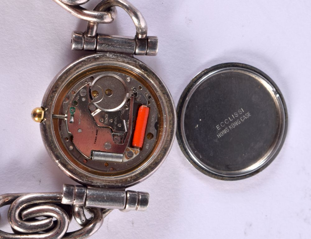 A SILVER WATCH. 2.75 cm wide. - Image 3 of 3