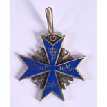 A CONTINENTAL ENAMELLED MILITARY MEDAL. 18.8 grams. 5.25 cm wide.