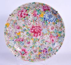 AN EARLY 20TH CENTURY CHINESE FAMILLE ROSE MILLIFIORE DISH Late Qing/Republic. 23 cm diameter.