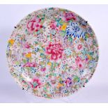 AN EARLY 20TH CENTURY CHINESE FAMILLE ROSE MILLIFIORE DISH Late Qing/Republic. 23 cm diameter.