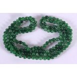 A CHINESE JADE NECKLACE. 99 grams. 132 cm long.