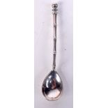 A 19TH CENTURY RUSSIAN SILVER SPOON. 28 grams. 14 cm x 2.5 cm.