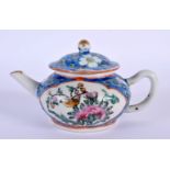 A SMALL EARLY 20TH CENTURY CHINESE STRAITS PORCELAIN TEAPOT AND COVER Guangxu. 12 cm wide.