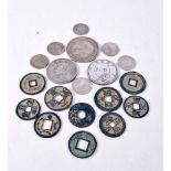 A collection of Chinese tokens and coins 4.5cm (19).