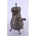 AN ANTIQUE DUTCH SILVER CHOCOLATE POT. 365 grams. 21 cm x 14 cm.