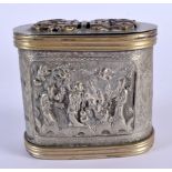 A 19TH CENTURY CHINESE PATONG WHITE METAL BOX AND COVER Qing. 164 grams. 7.5 cm x 7 cm.