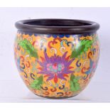 A Chinese bronze Cloisonne Lotus bowl 12cm.