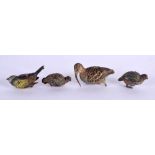 FOUR AUSTRIAN COLD PAINTED BRONZE BIRDS. 5.5 cm x 5.25 cm. (4)