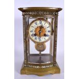 AN EARLY 20TH CENTURY FRENCH FOUR GLASS REGULATOR MANTEL CLOCK with jewelled dial. 25 cm x 16 cm.