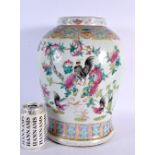 A LARGE 19TH CENTURY CHINESE STRAITS PORCELAIN BALUSTER VASE Qing, painted with fowl in landscapes.