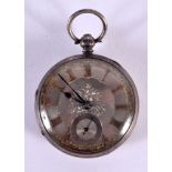 AN EARLY VICTORIAN SILVER POCKET WATCH. 100 grams. London 1863. 4.75 cm wide.