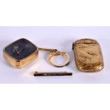 AN EARLY 20TH CENTURY JAPANESE MEIJI PERIOD EMBOSSED VESTA CASE together with another mixed metal mu
