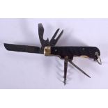A VINTAGE SHEFFIELD ANTLER MOUNTED POCKET KNIFE. 8 cm long.