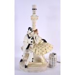 A LARGE AUSTRIAN PORCELAIN FIGURAL LAMP. 50 cm x 25 cm.