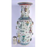 A LARGE EARLY 20TH CENTURY CHINESE FAMILLE ROSE PRECIOUS OBJECTS VASE Late Qing/Republic, decorated