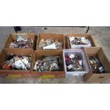 SEVEN CRATES OF COSTUME JEWELLERY. (qty)