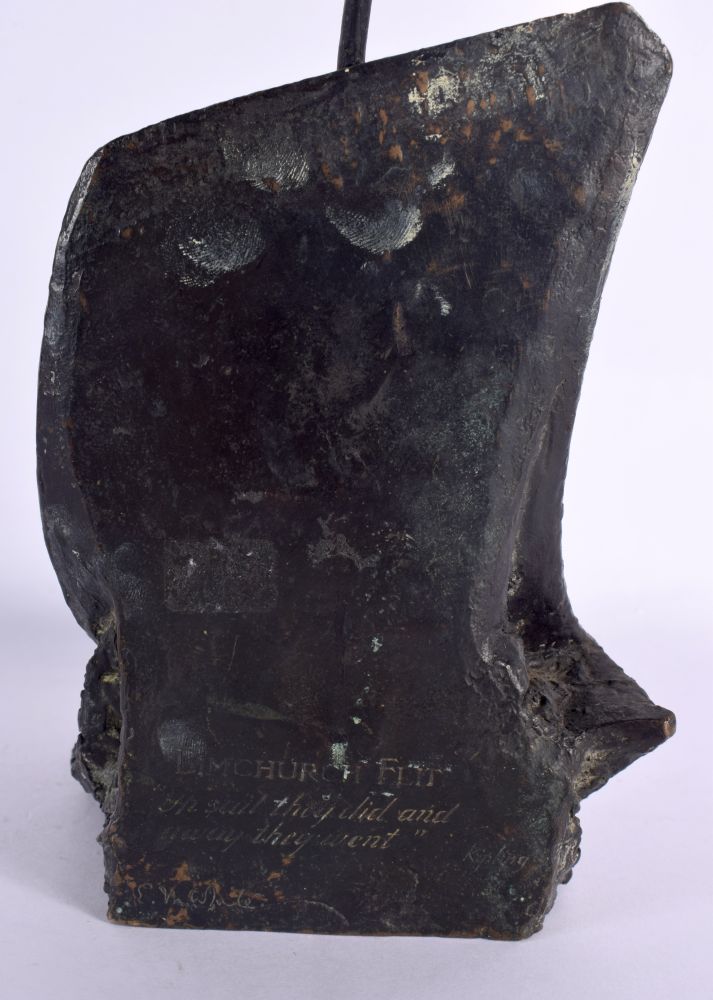 British School (20th Century) Bronze, Dimchurch Flit, Sail boat. 14 cm x 16 cm. - Image 3 of 5