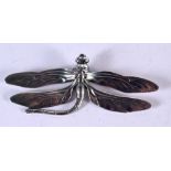 A WHITE METAL DRAGONFLY BROOCH. 9.7cm x 3.9cm