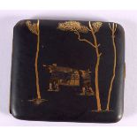 A JAPANESE TAISHO PERIOD MIXED METAL KOMAI STYLE CIGARETTE CASE. 7.75 cm square.