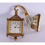 AN UNUSUAL VINTAGE ANGELETTI FOUR SIDED BRASS CLOCK. 15 cm x 18 cm.