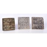 A collection of Chinese metal seals 3 x 5 cm (3).