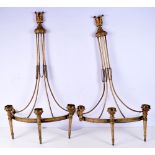 A pair of French 19th Century Brass wall sconces 85 x 47 cm (2)