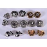 SEVEN PAIRS OF BULATTI FASHION CLIP ON EARRINGS. Largest 2.5cm diameter (7)