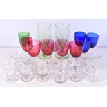 A collection of coloured glasses and others (Qty)