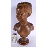 AN EARLY 20TH CENTURY FRENCH TERRACOTTA BUST OF LOUISE After Houdon. 48 cm x 20 cm.