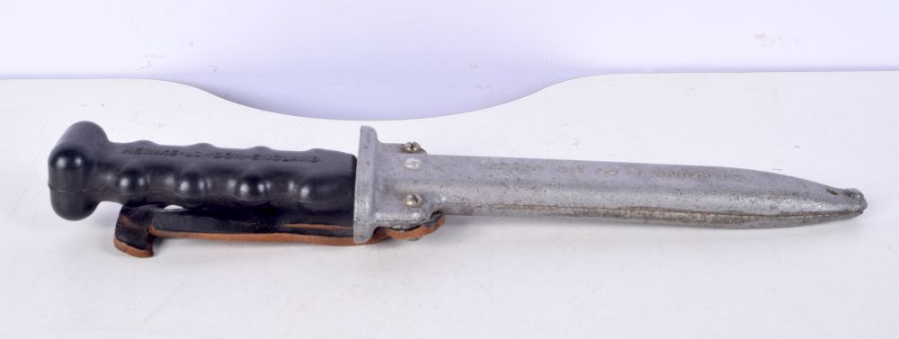A C E Heinke stainless steel dagger with metal sheath 28 cm.