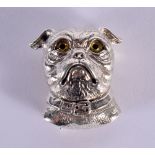 A SILVER DOG BROOCH. 12 grams. 3 cm x 2.5 cm.