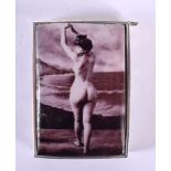 A SILVER AND ENAMEL NUDE VESTA CASE. 40 grams. 4.75 cm x 3.5 cm.