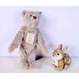 A Steiff bear 1911 edition together with a Steiff Rabbit 41 cm (2).